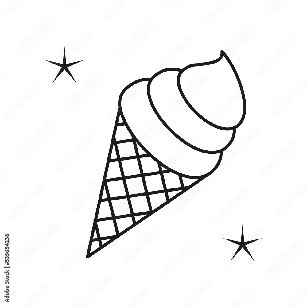 Ice cream concept line icon. Simple element illustration. Ice cream concept outline symbol design from summer set. Can be used for web and mobile on white background