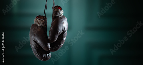 Boxing gloves hanging