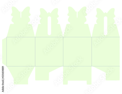 Butterfly Top Box Template Vector SVG