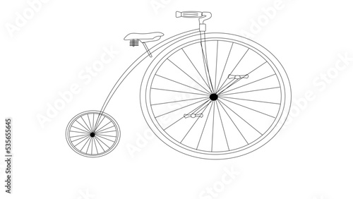 vintage bicycle isolated on white photo