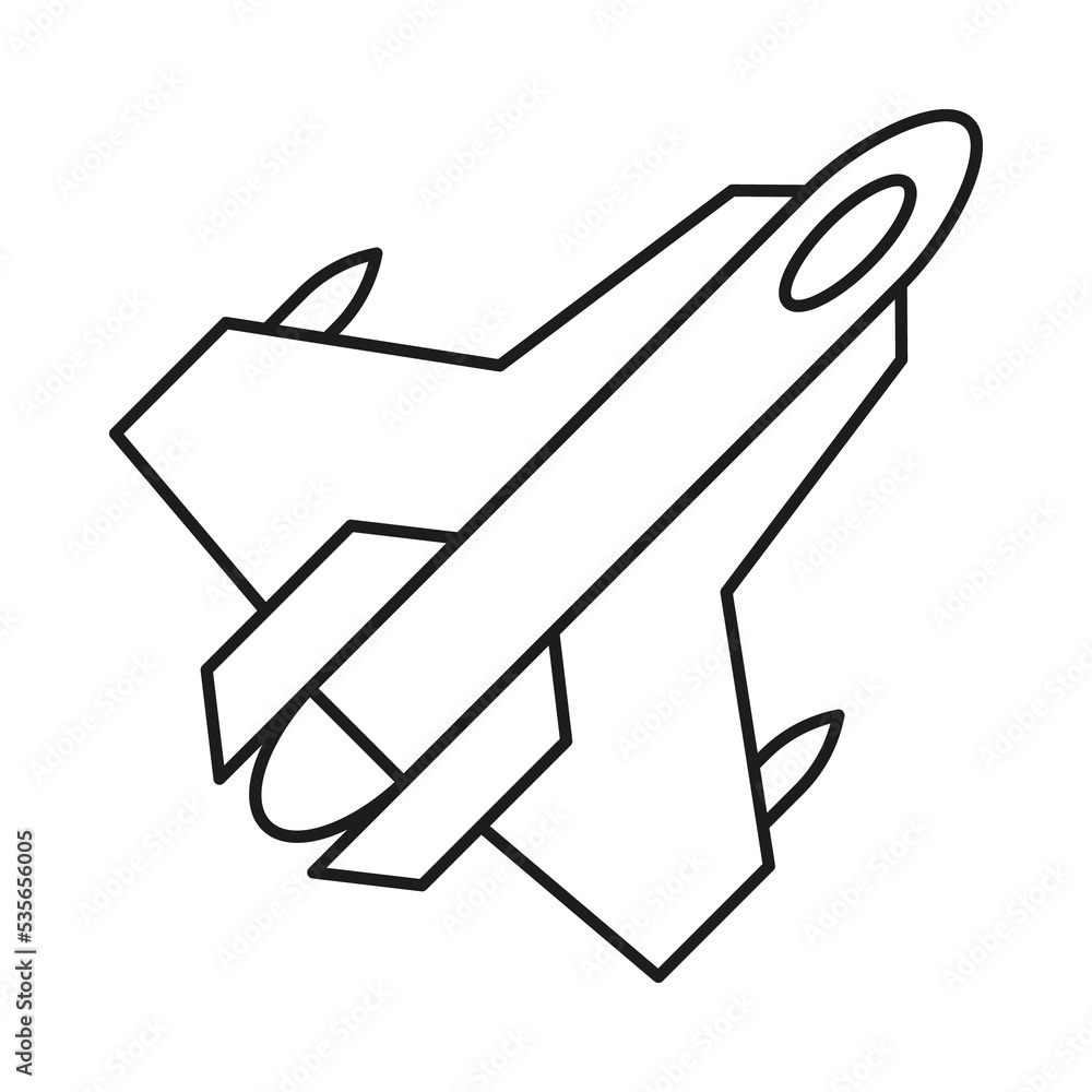 Fighter Jet concept line icon. Simple element illustration. Fighter Jet concept outline symbol design from war set. Can be used for web and mobile on white background