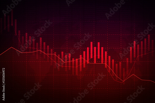 Red graph going down showing stock market crash with alarming colors and design. Modern market crash concept wallpaper