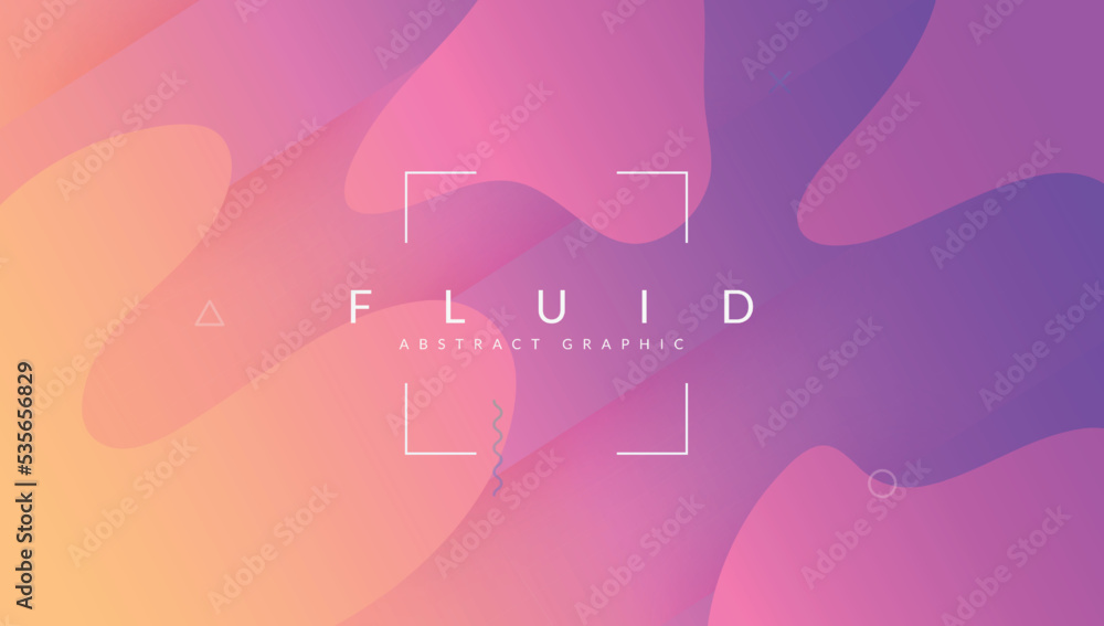 Fototapeta premium Modern Design. Colorful Template. 3d Landing Page. Flow Digital Flyer. Mobile Page. Gradient Shapes. Purple Plastic Poster. Rainbow Cover. Violet Modern Design