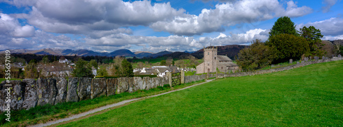 The church of St Michael and All Angels at Hawkshead in the Lake District National Park