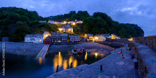 Quadro su tela Sunset on Clovelly, North Devon, UK