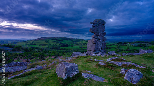 Bowerman's Nose at sunset, Dartmoor National Park photo