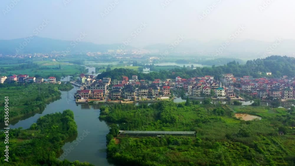 aerial view of wet land park in shaoxing,zhejiang aerial view of wet land park in shaoxing,zhejiang