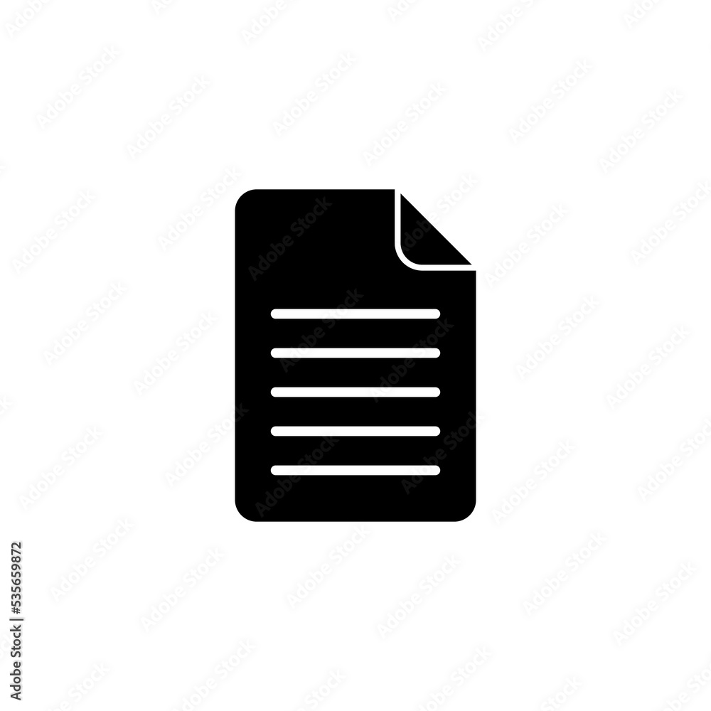Document icon vector for web and mobile app. Paper sign and symbol. File Icon Document icon vector for web and mobile app. Paper sign and symbol. File Icon