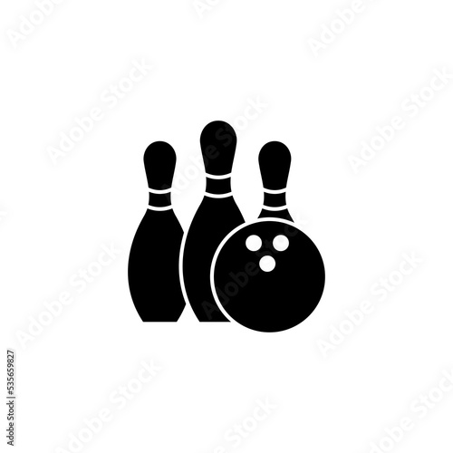 Bowling icon vector for web and mobile app. bowling ball and pin sign and symbol.