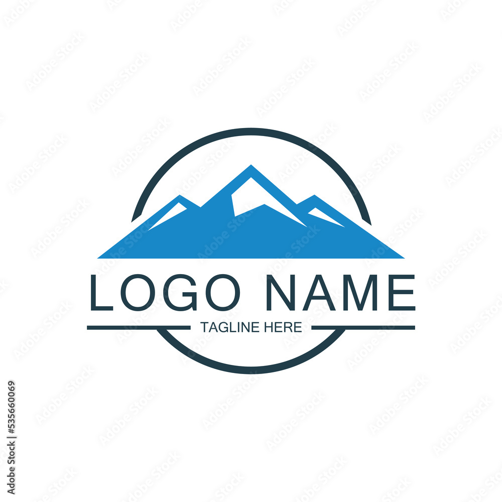 Mountain logo design. Abstract mountain logo design Mountain logo design. Abstract mountain logo design