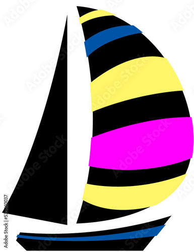 Photography Yacht with a spinnaker.