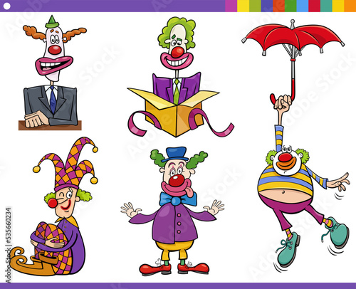 cartoon clowns comic characters set