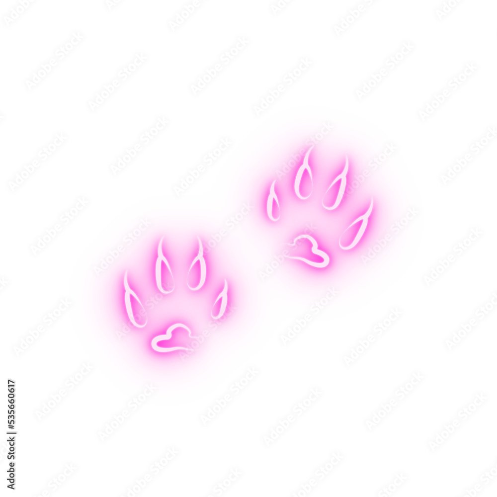 Fox tracks neon icon Fox tracks neon icon