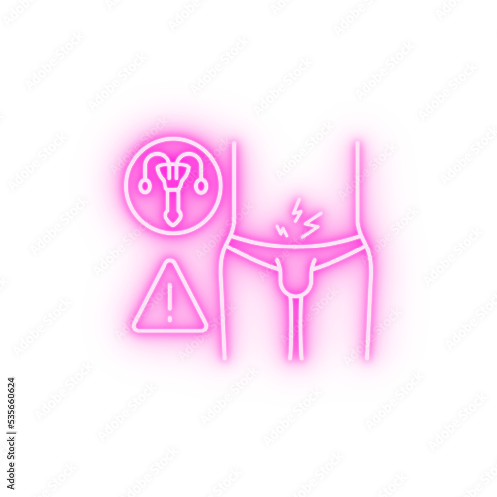 Prostate male body urethra neon icon