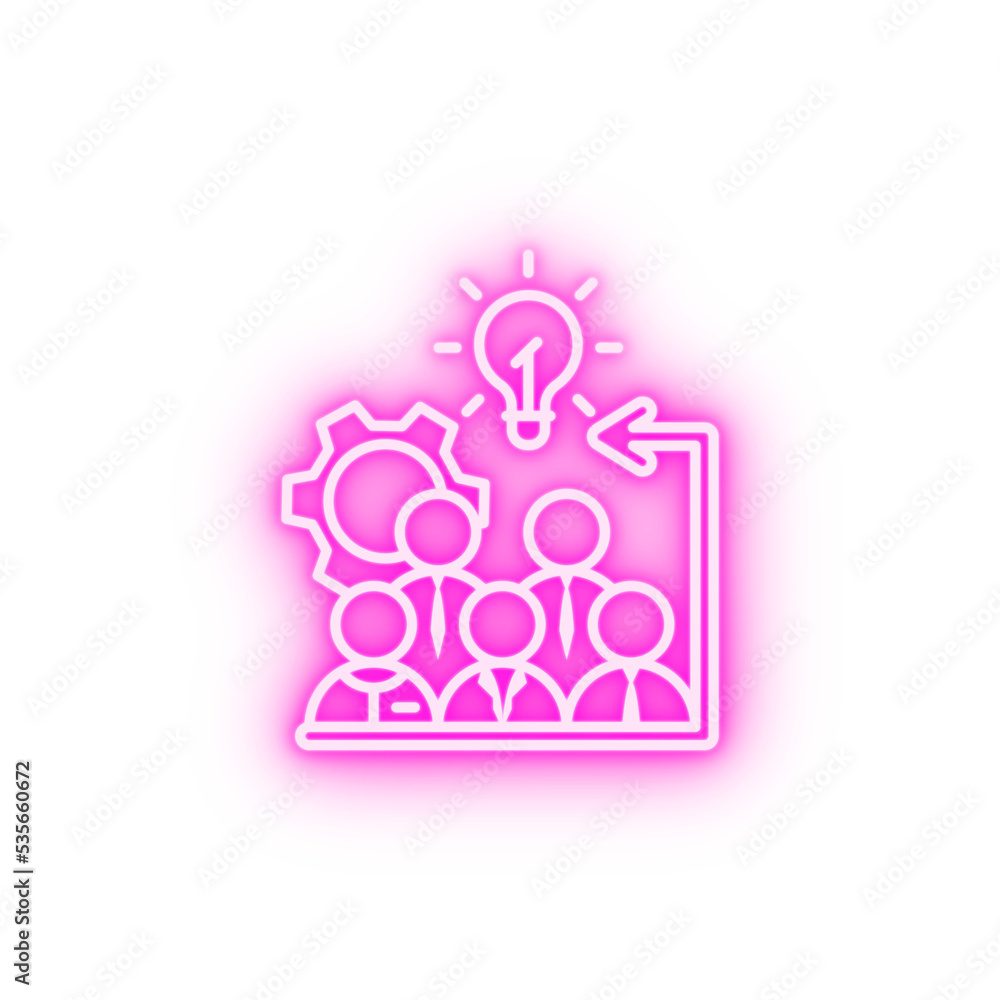 Idea group of people neon icon Idea group of people neon icon