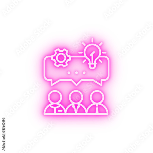 Collaboration idea neon icon