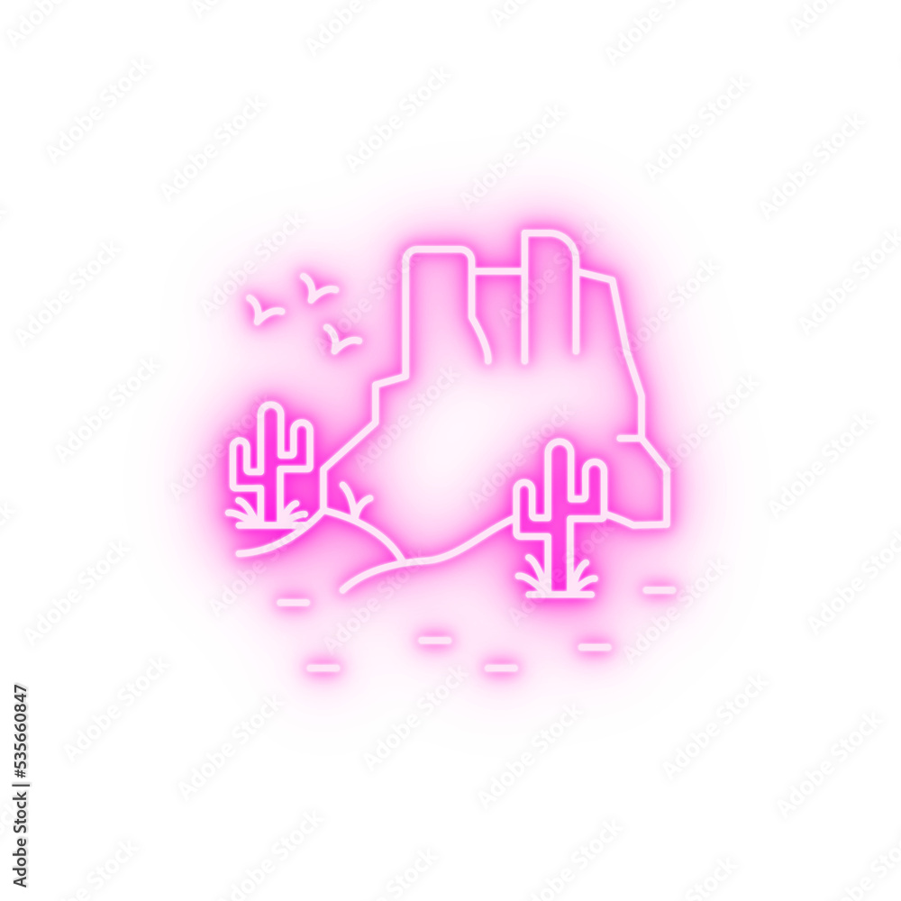 Grand canyon line neon icon