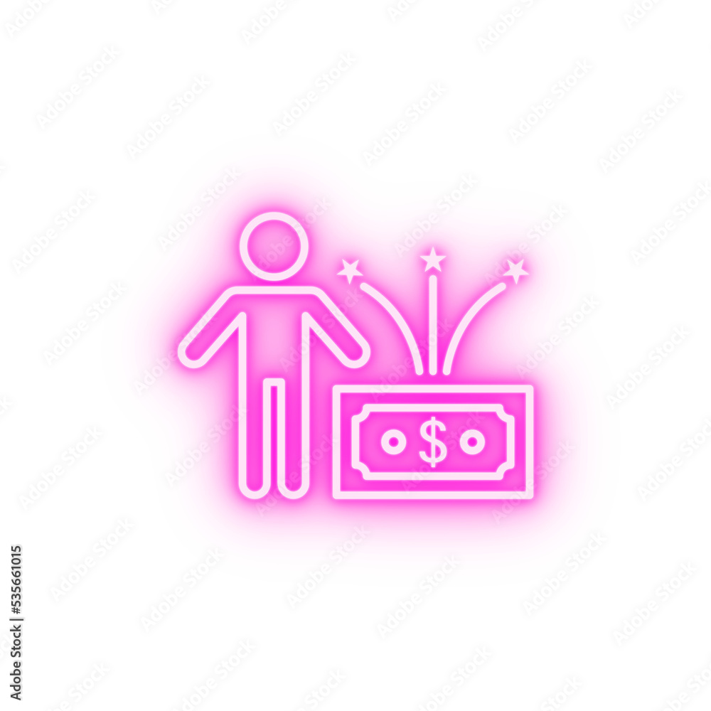 Certificate winner neon icon Certificate winner neon icon