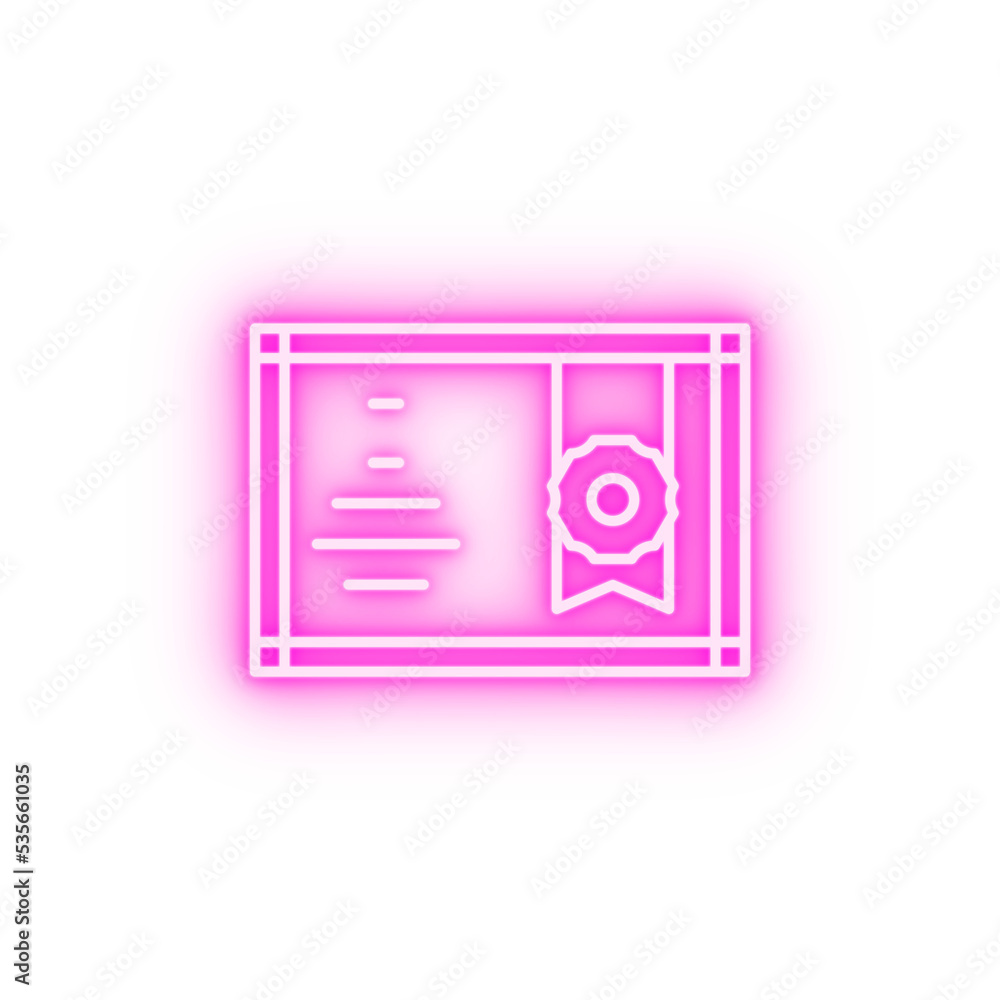 Diploma winner neon icon Diploma winner neon icon