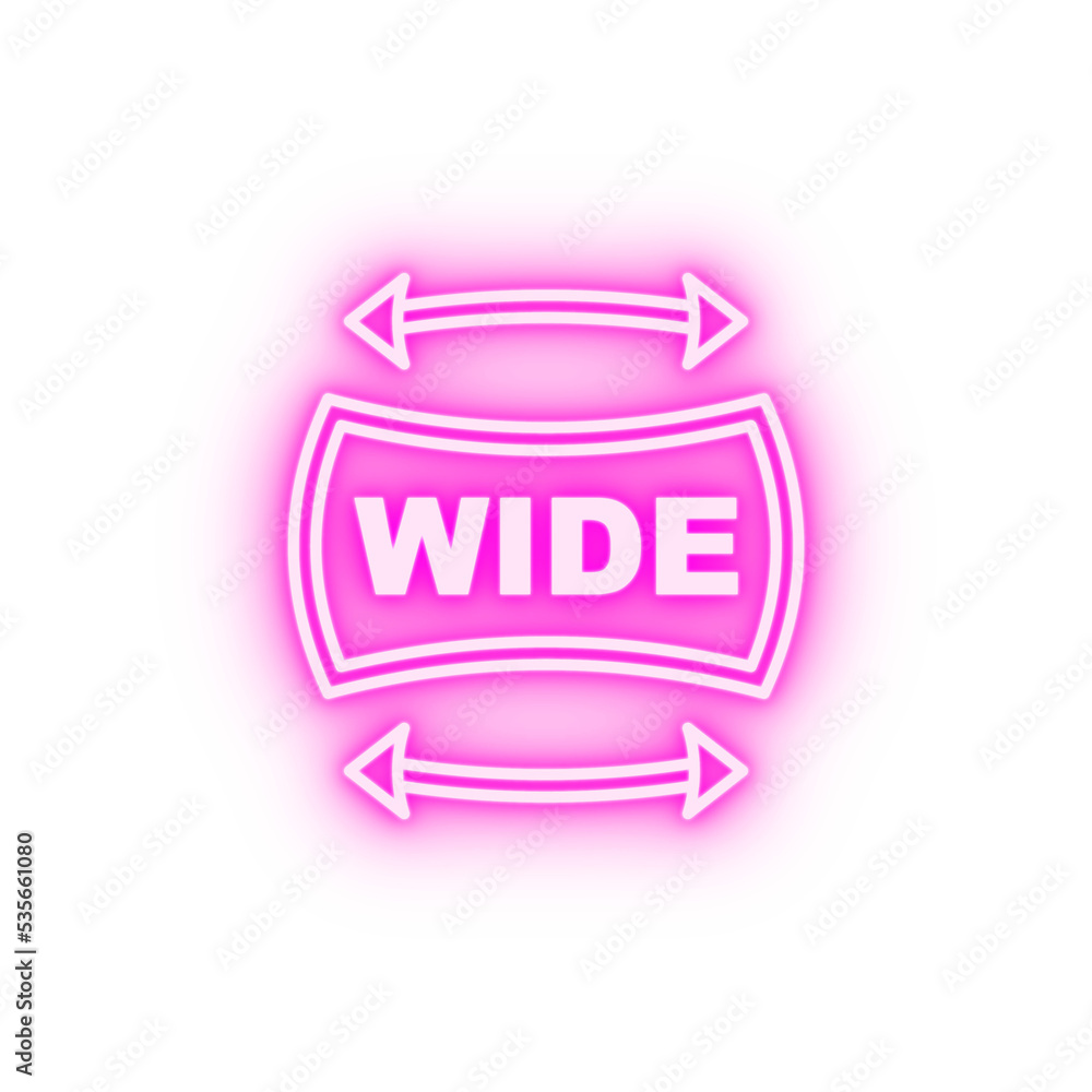 Video production wide neon icon Video production wide neon icon
