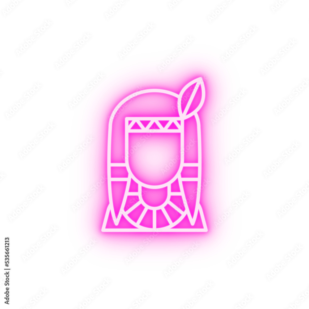 USA native American neon icon