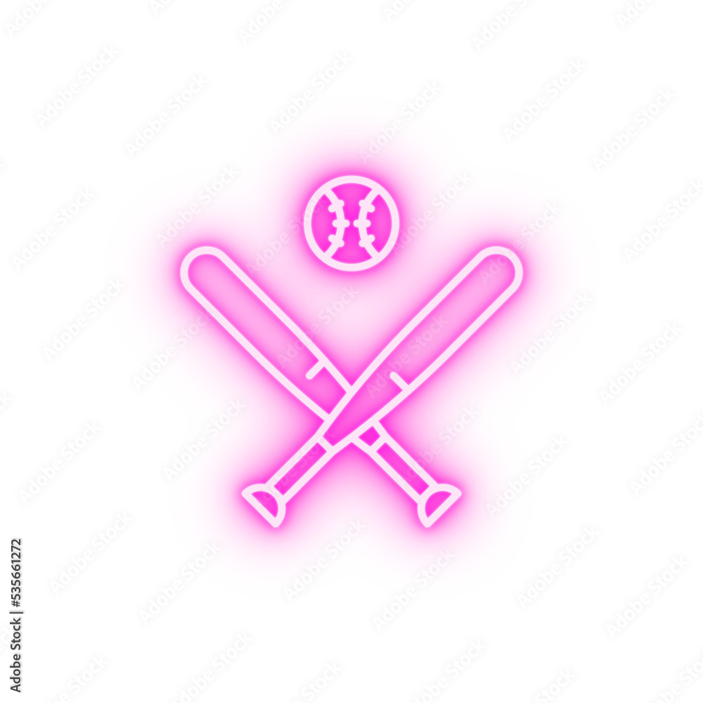 USA baseball neon icon USA baseball neon icon
