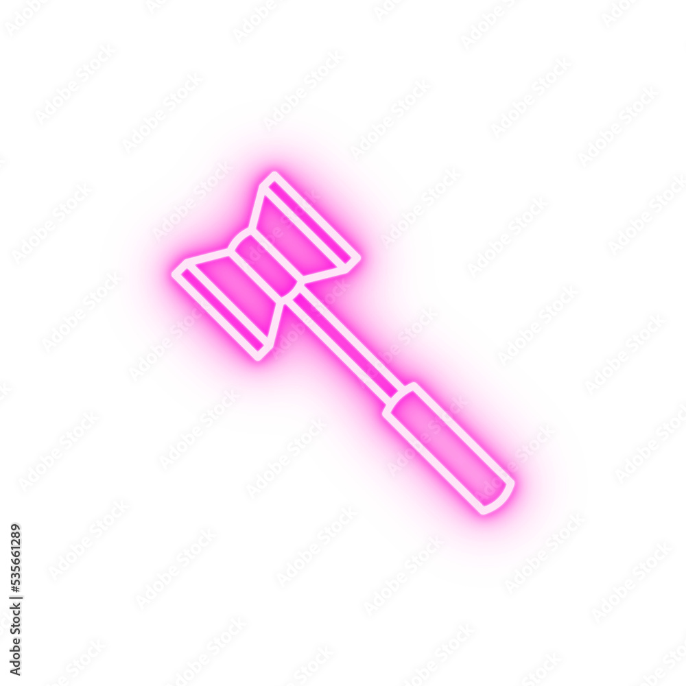 Medical hammer reflex neon icon Medical hammer reflex neon icon