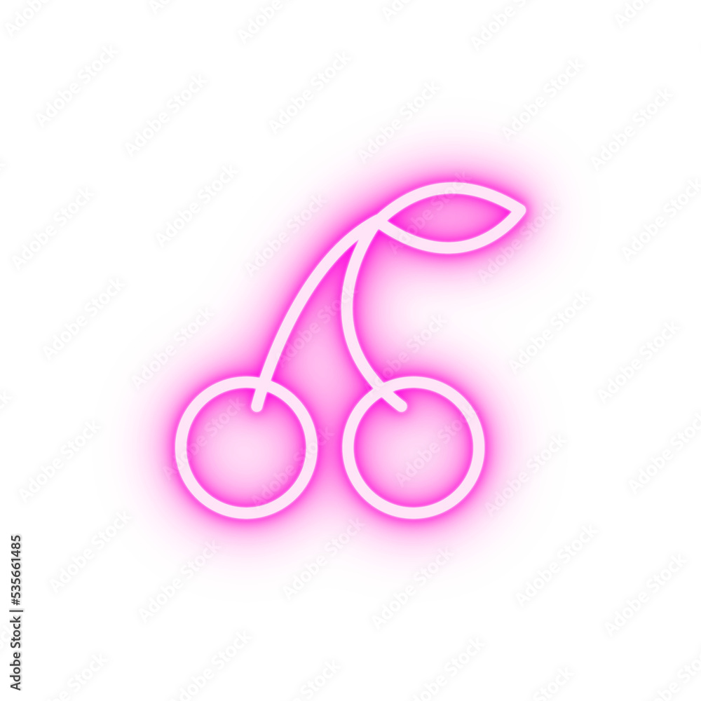 Cherry berry neon icon Cherry berry neon icon