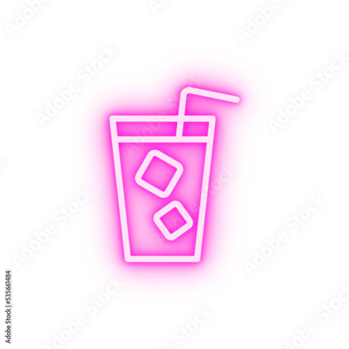 Cocktail drink neon icon