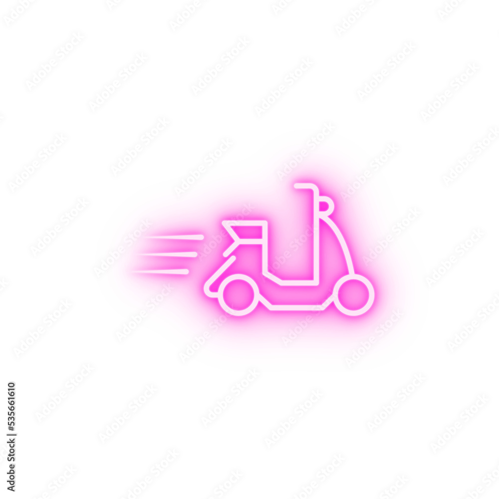 speed scooter neon icon speed scooter neon icon