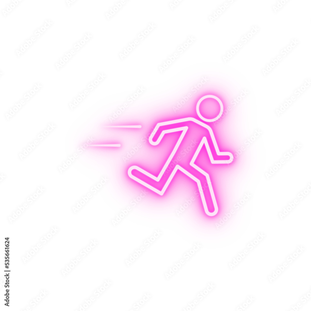 Running man neon icon Running man neon icon