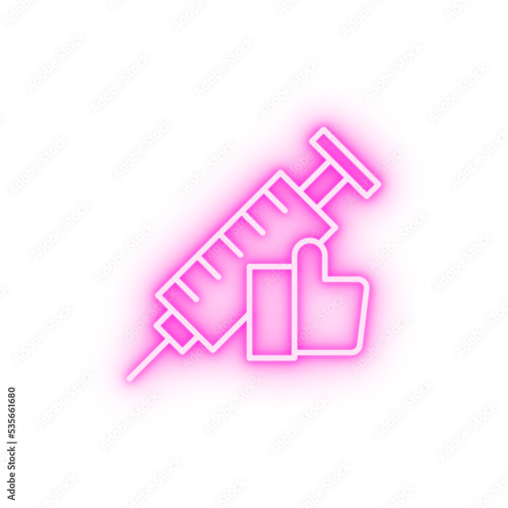 Syringe social addict neon icon Syringe social addict neon icon