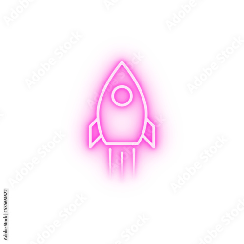 speed rocket neon icon