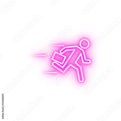 running businessman neon icon