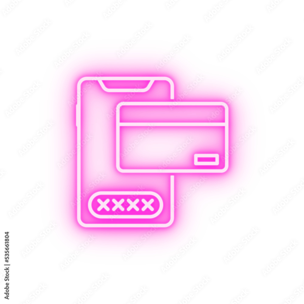 Smartphone online payment neon icon Smartphone online payment neon icon