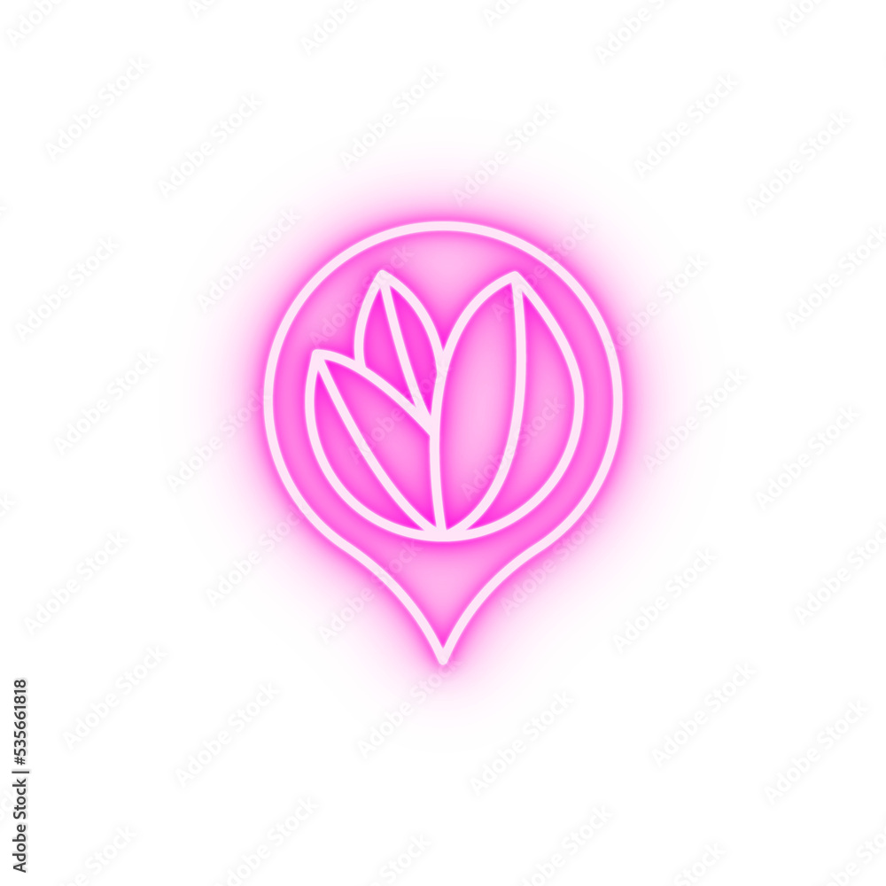 smart farm farm location neon icon