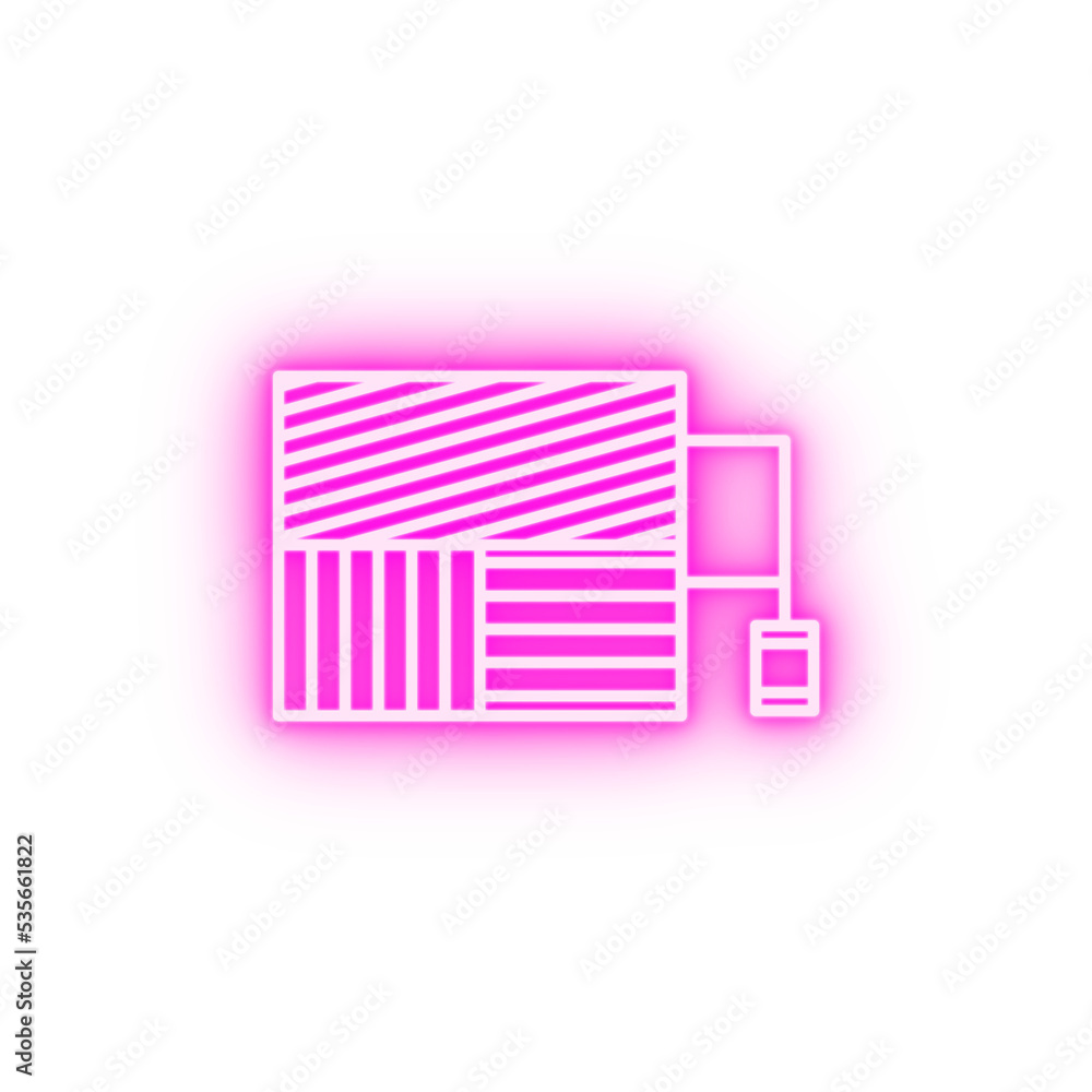 smart farm fields neon icon smart farm fields neon icon