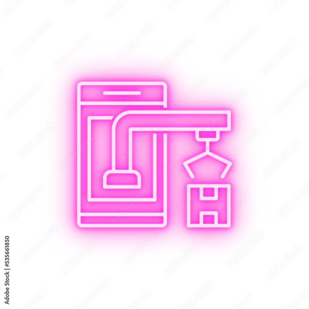 Smart farm logistics neon icon Smart farm logistics neon icon