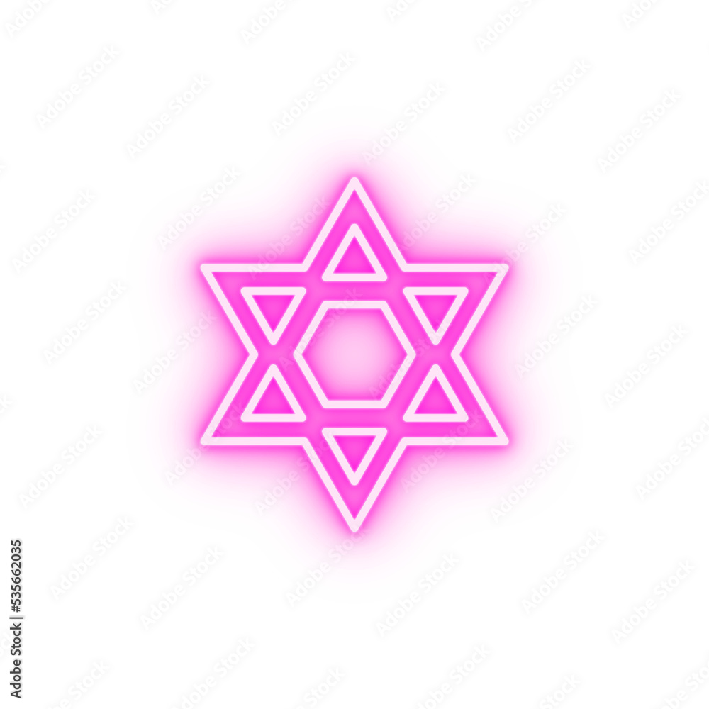 Star of David neon icon Star of David neon icon