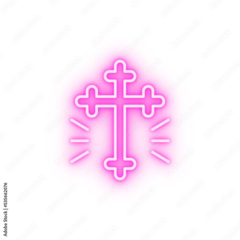 Cross holy Christianity neon icon Cross holy Christianity neon icon