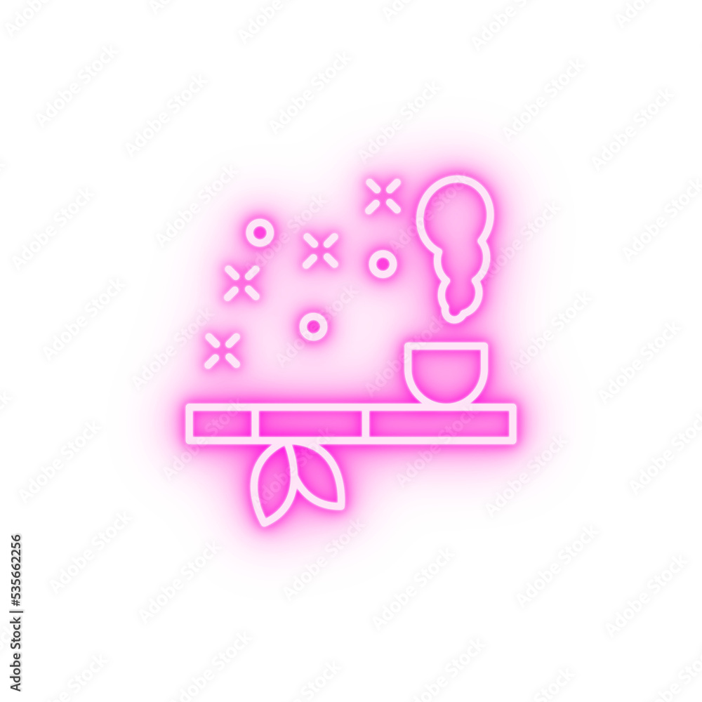 Pipe of peace nicotine neon icon Pipe of peace nicotine neon icon