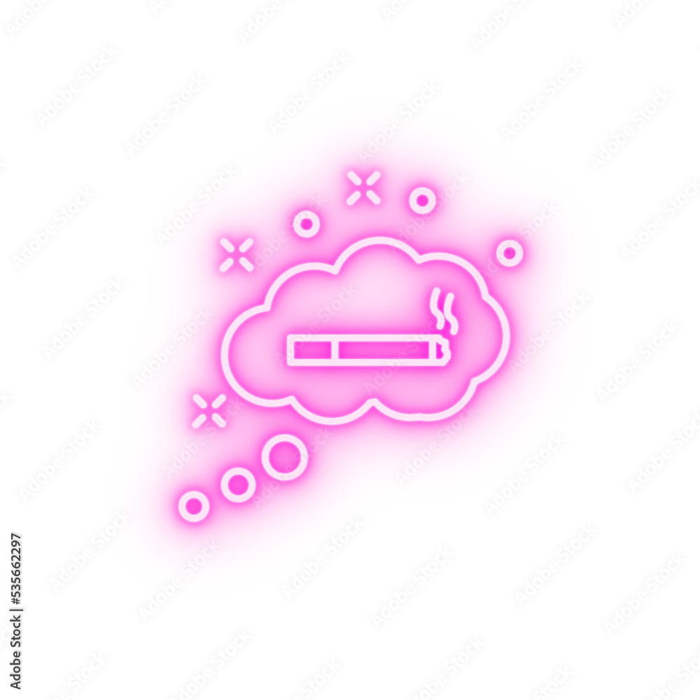 Thinking cigarette neon icon Thinking cigarette neon icon