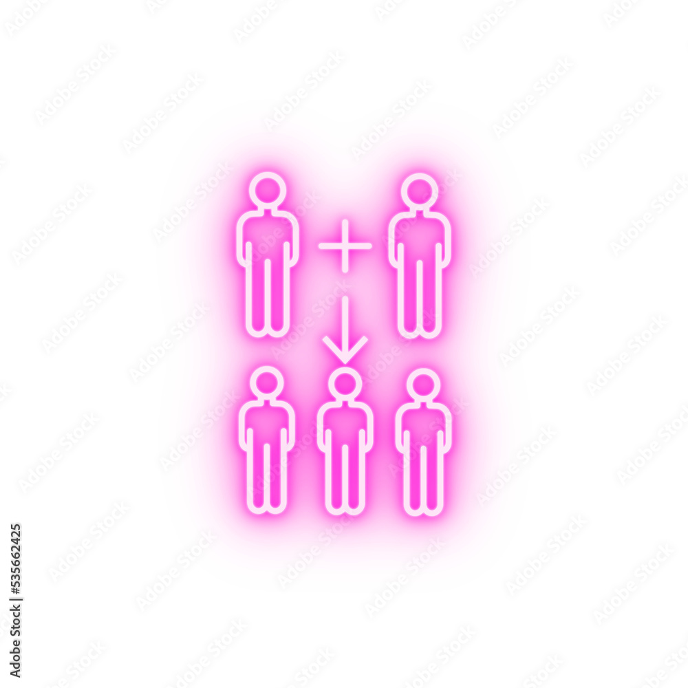 Birth demographic men neon icon Birth demographic men neon icon