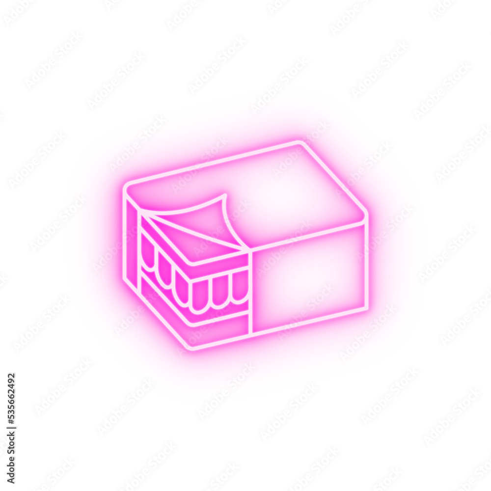 Mattress medical neon icon
