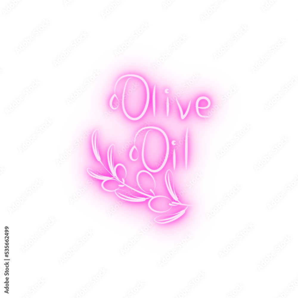 Olive oil logo neon icon