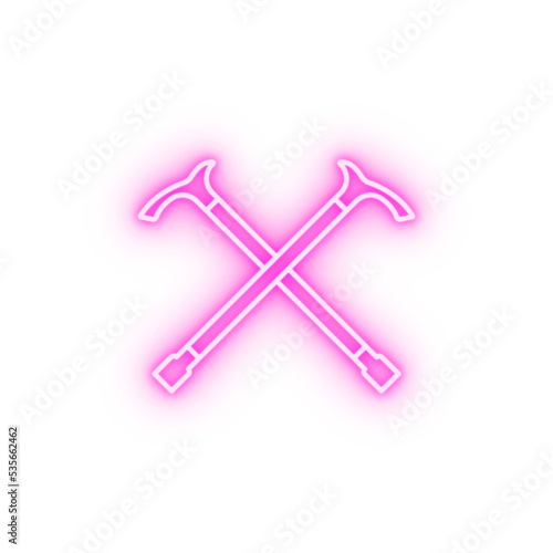 Accessibility crutches disability neon icon