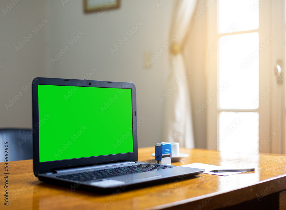 laptop at home office mock up online multimedia concept laptop at home office mock up online multimedia concept