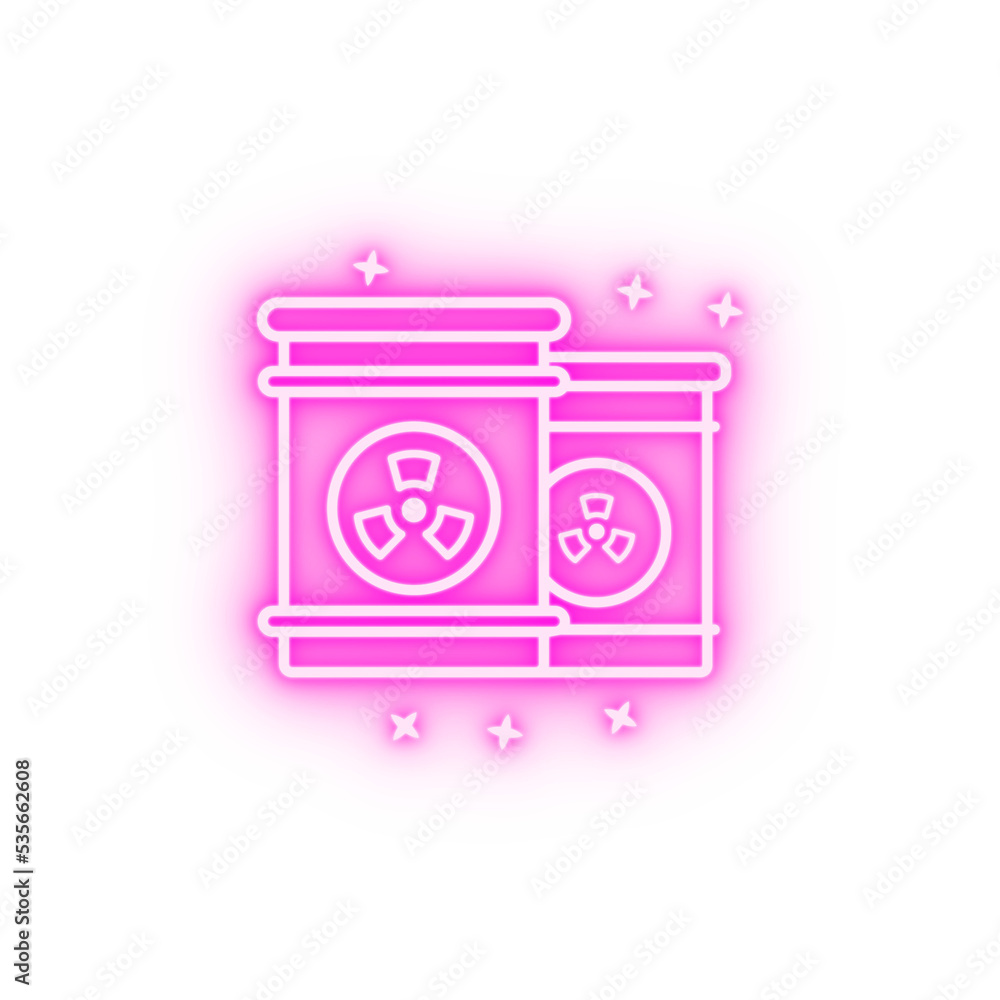 tank with radioactive substances neon icon tank with radioactive substances neon icon