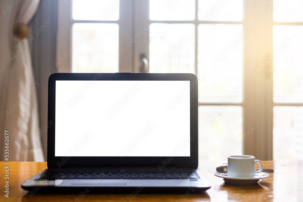laptop at home office mock up online multimedia concept laptop at home office mock up online multimedia concept
