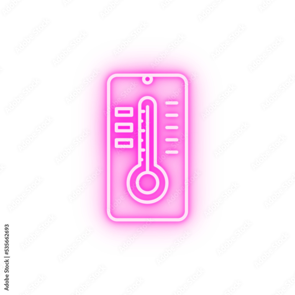 Temperature mobile neon icon Temperature mobile neon icon